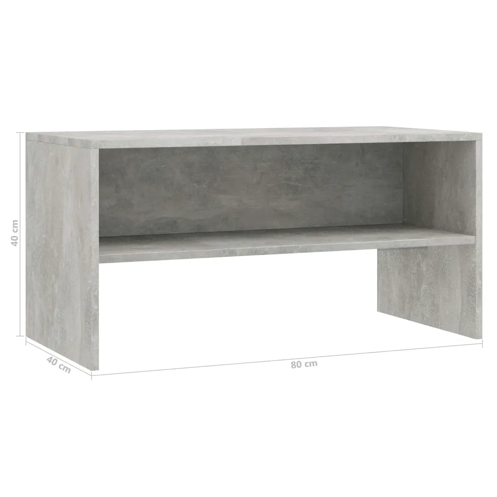 Mobile Porta TV Grigio Cemento 80x40x40 cm in Legno Multistrato 800058