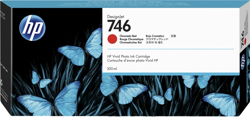 HP Cartuccia di inchiostro rosso cromatico 746 DesignJet da 300 ml