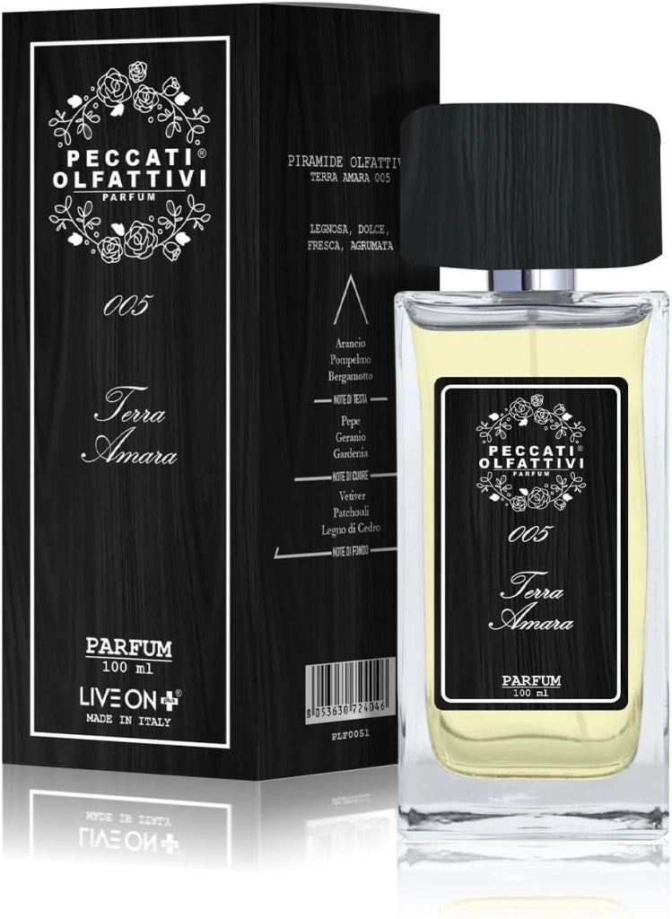 Peccati Olfattivi N.05 Profumo Uomo 100 ml – Parfum 30% Essenza Pura, Ispirato a Terre d’Hermès, Fragranza Maschile Intensa e Persistente