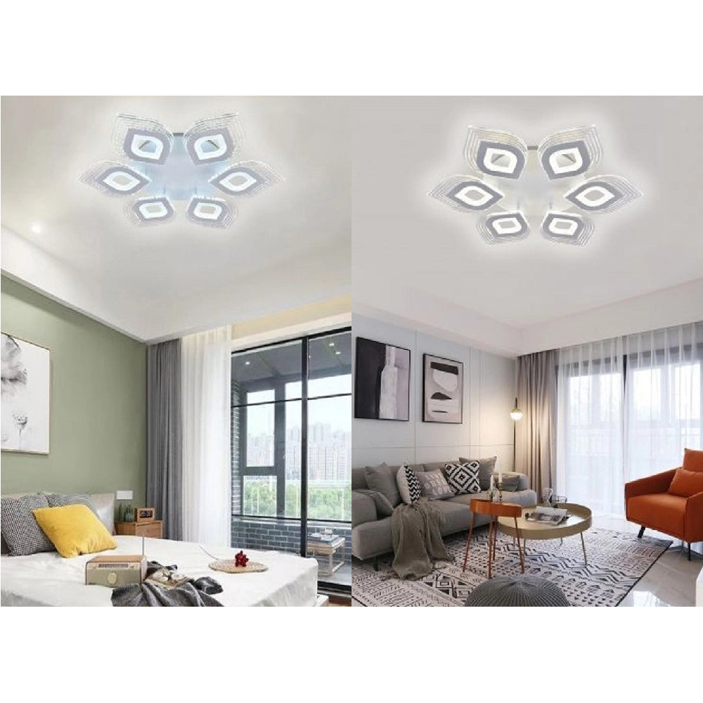 Trade Shop - Lampadario Plafoniera Moderna Soffitto Luce Fredda 6500k Naturale 4000k 55w C27b -