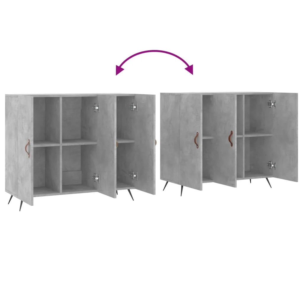Credenza-Buffet-Armadio da cucina Grigio Cemento 90x34x80 cm in Legno Multistrato 741781