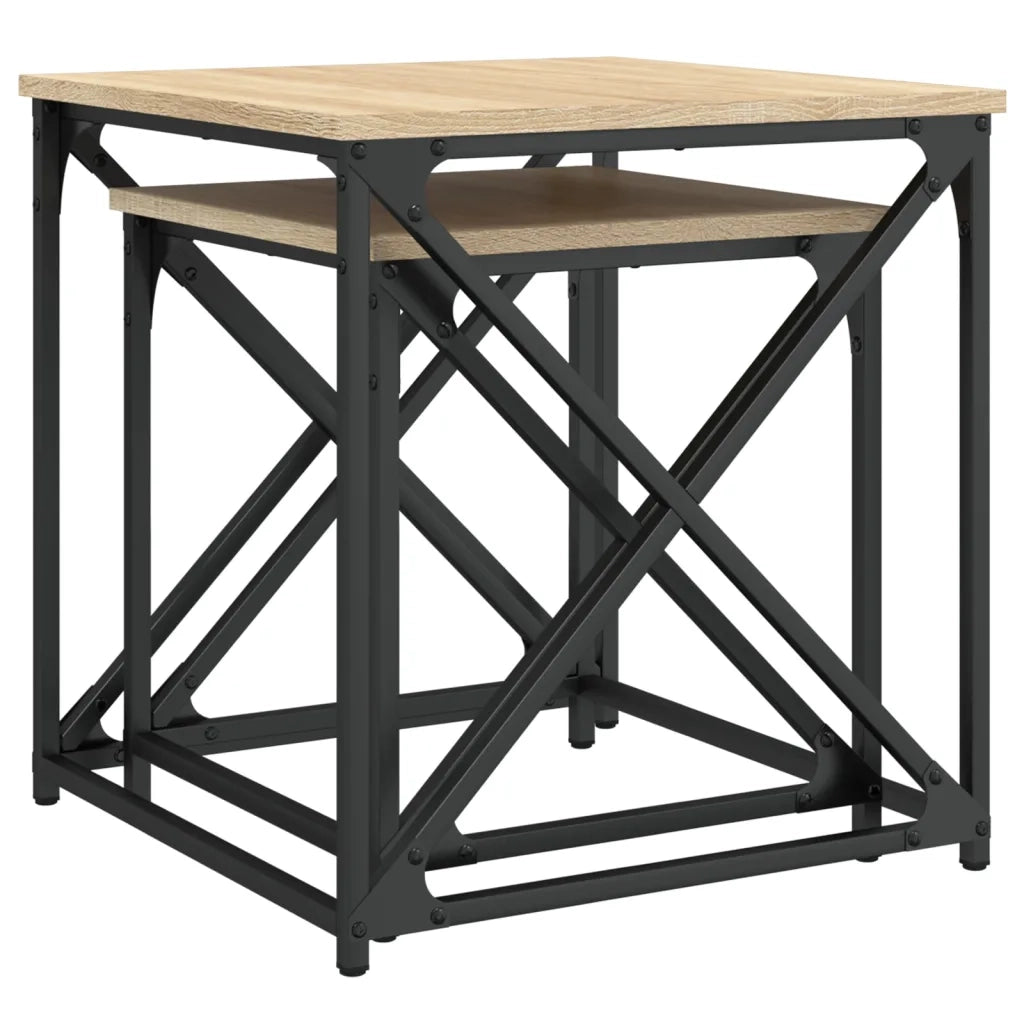 Tavolini Impilabili 2 pz Rovere Sonoma in Legno Multistrato 838944