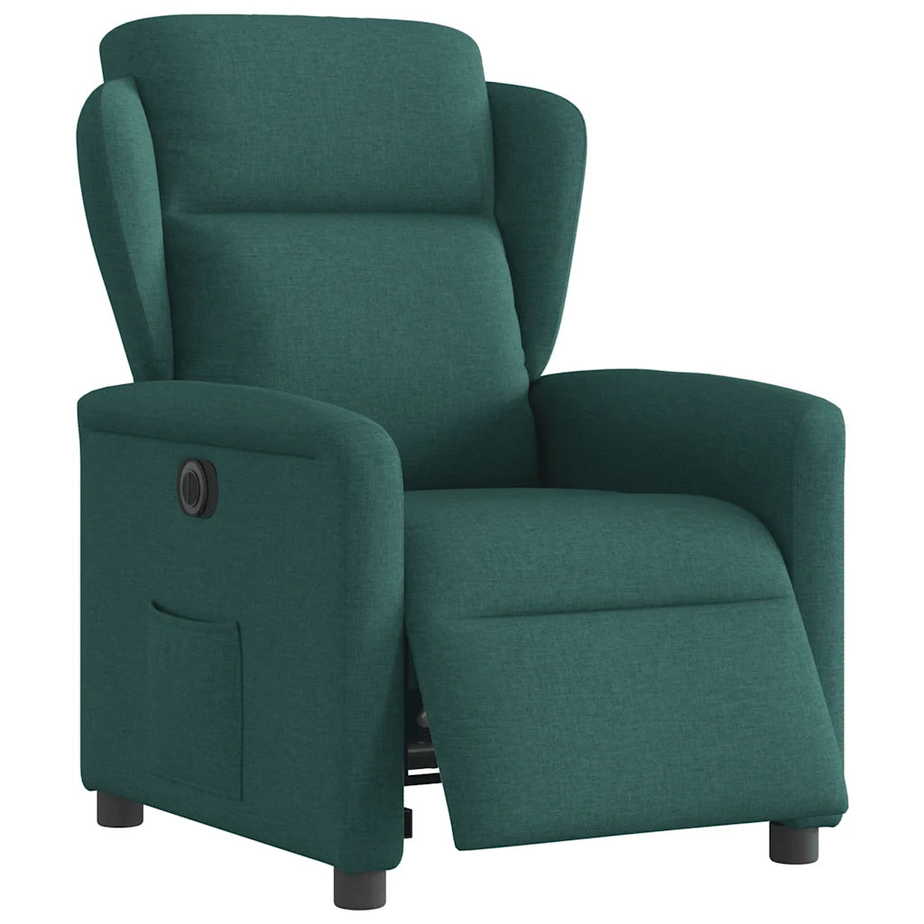Poltrona Elettrica Reclinabile Verde Scuro in Tessuto 3303120