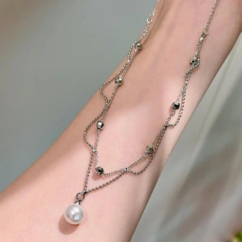 Collana di pizzo e perle fatta a mano, regalo di Natale per donna, regalo di compleanno