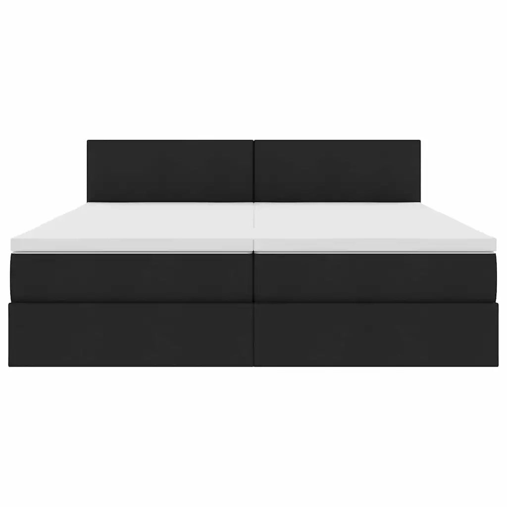 Letto con Contenitore Nero 180 x 200 cm Pelle Sintetica 3370915