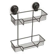 Portaoggetti doppio per doccia in filo da muro in metallo e resine termoplastiche HO19 Gedy serie HOT Nero Matt