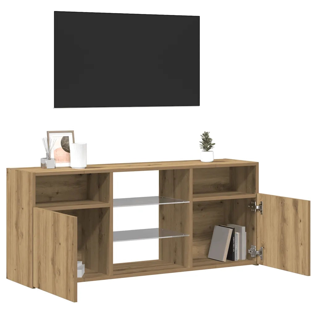 Mobile Porta TV con LED Artigianale 120x30x50 cm Multistrato 856352