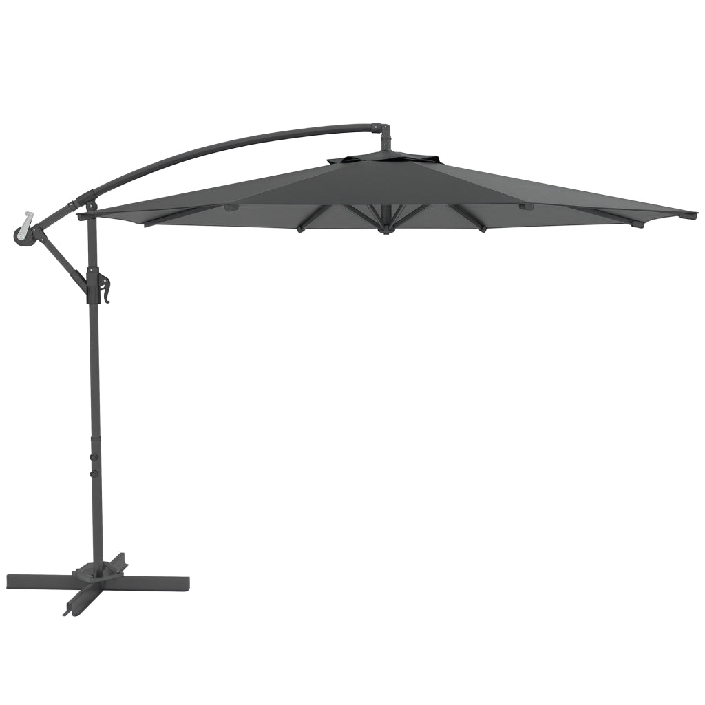Ombrellone da giardino ottagonale pieghevole ¨C Zephmum ¨C Grigio scuro diametro 3 m