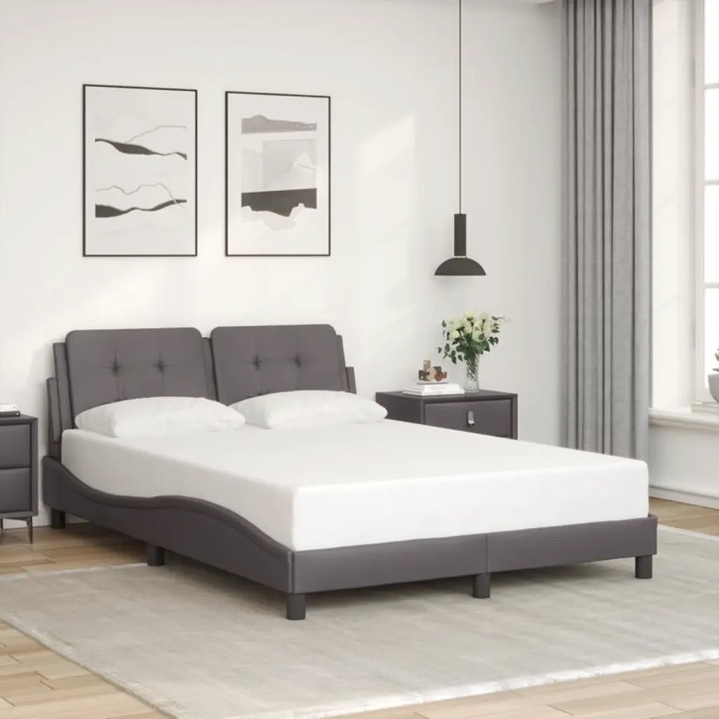 Giroletto con Luci LED Grigio 140x200 cm in Similpelle