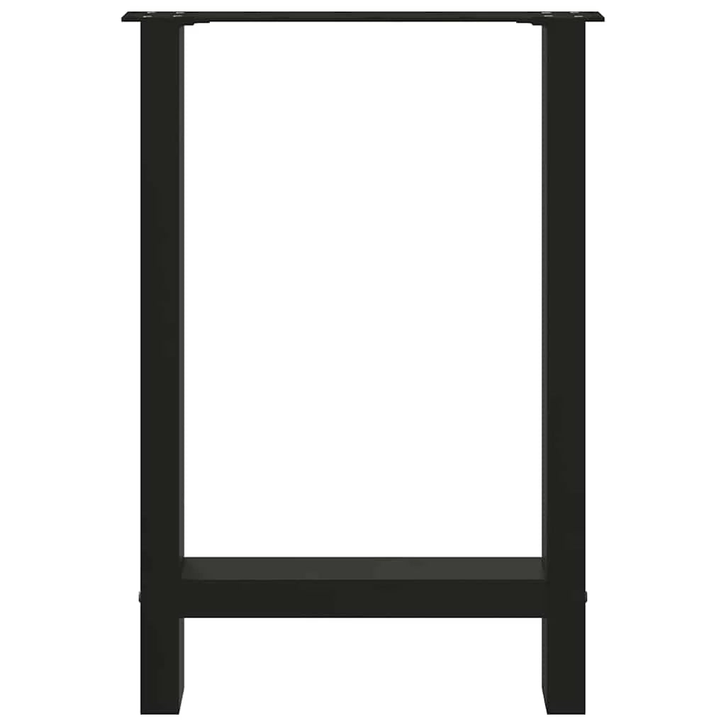 Set di 2 gambe per tavolo da pranzo moderne regolabili quadrate 50 x 72-73 cm in acciaio nero 02_0057540