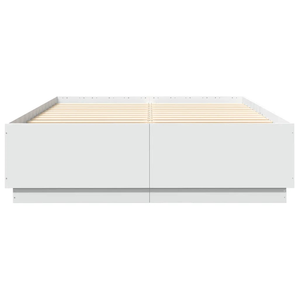 Giroletto con Luci LED Bianco 150x200 cm in Legno Multistrato 3209604