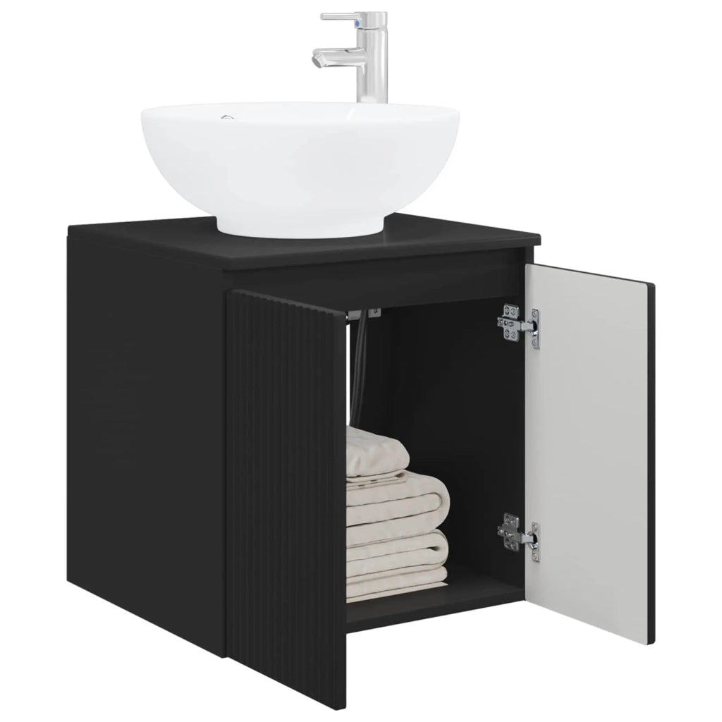 Mobile Lavabo da Parete Nero 49,5 x 44,5 x 65 cm 890443