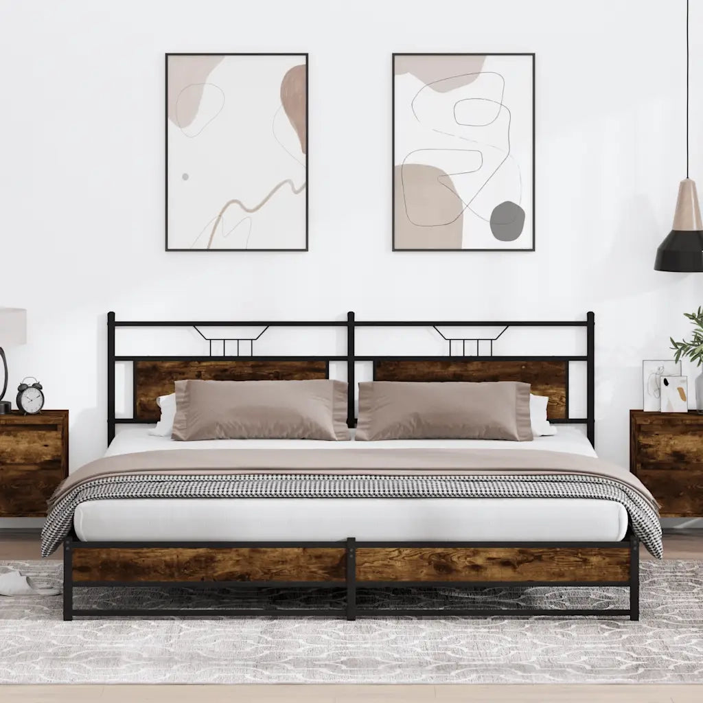 Giroletto senza Materaso in Metallo Rovere Fumo 200x200 cm 3325112