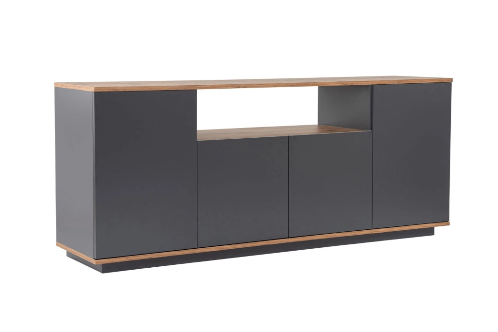 Credenza in legno "Arista" - 180 x 44 x 75 cm - Grigio antracite