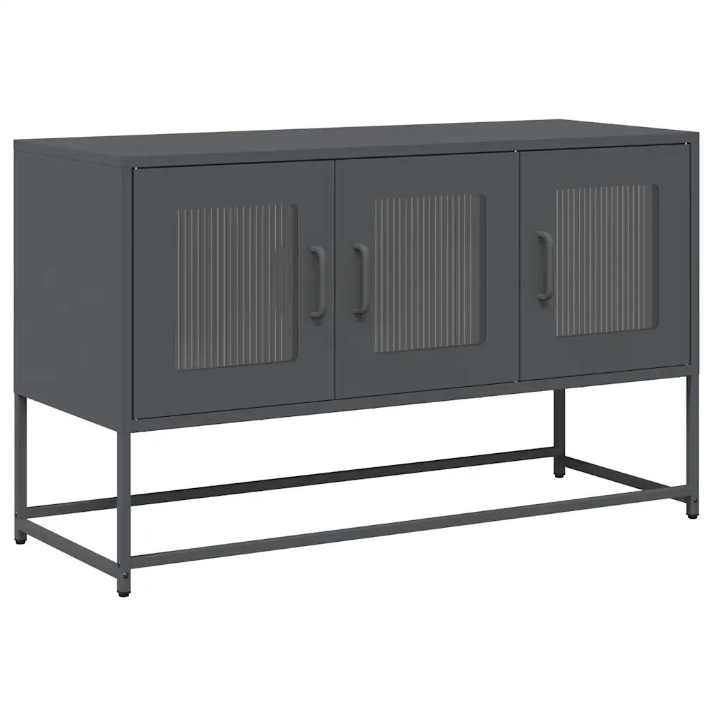 Mobile TV Antracite 100,5x39x60,5 cm Acciaio Laminato a Freddo