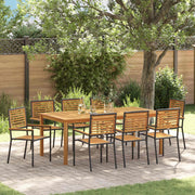 Set da Pranzo per Giardino 9 pcs Nero Legno di Acacia Massello 3365526