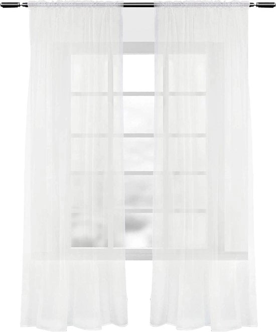 Tessuto di Velluto - 2 Pezzi - 100% Poliestere - Telaio/Paravento/Vetrata - Crema - 140x245cm