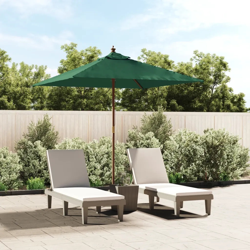 Ombrello | Parasolne da Giardino con Palo in Legno Verde 198x198x231 cm
