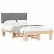 Letto matrimoniale | Letto per adulti | Letto con Testiera Rivestita Grigio chiaro 120 x 190 cm