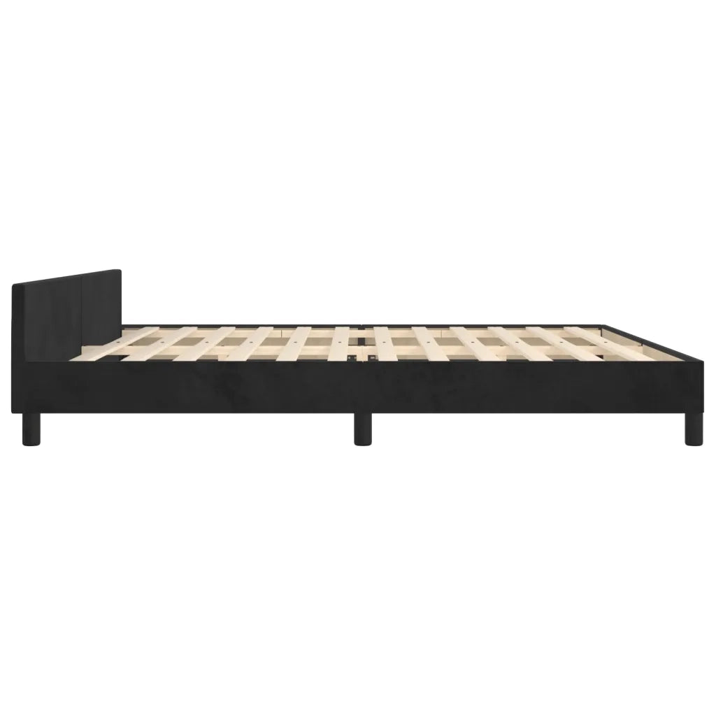 Giroletto senza Materasso Nero 200x200 cm in Velluto