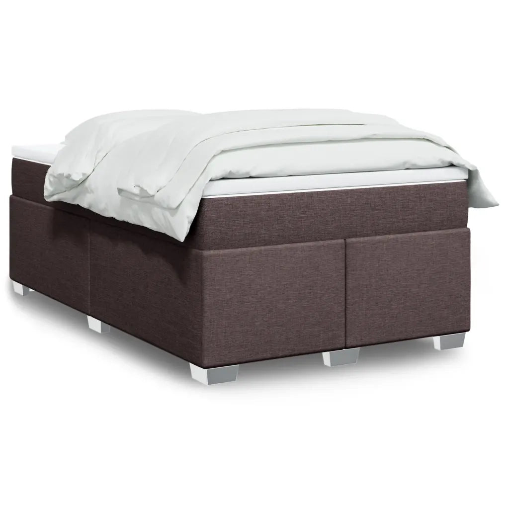 Giroletto a Molle con Materasso Marrone Scuro 120x190cm Tessuto