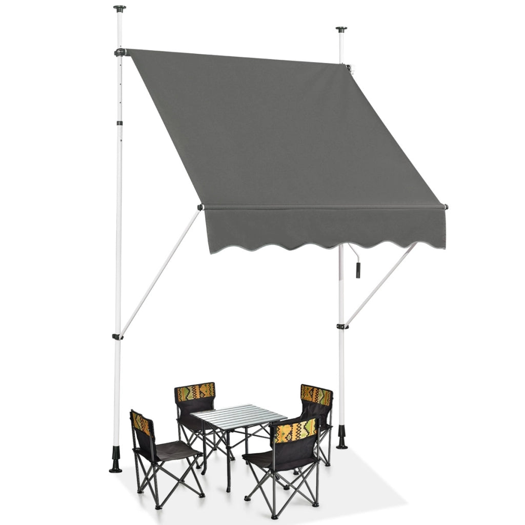 Tenda da sole telescopica e retrattile, Tenda parasole resistente ai raggi UV impermeabile 150x120cm Grigio scuro-Tende parasole