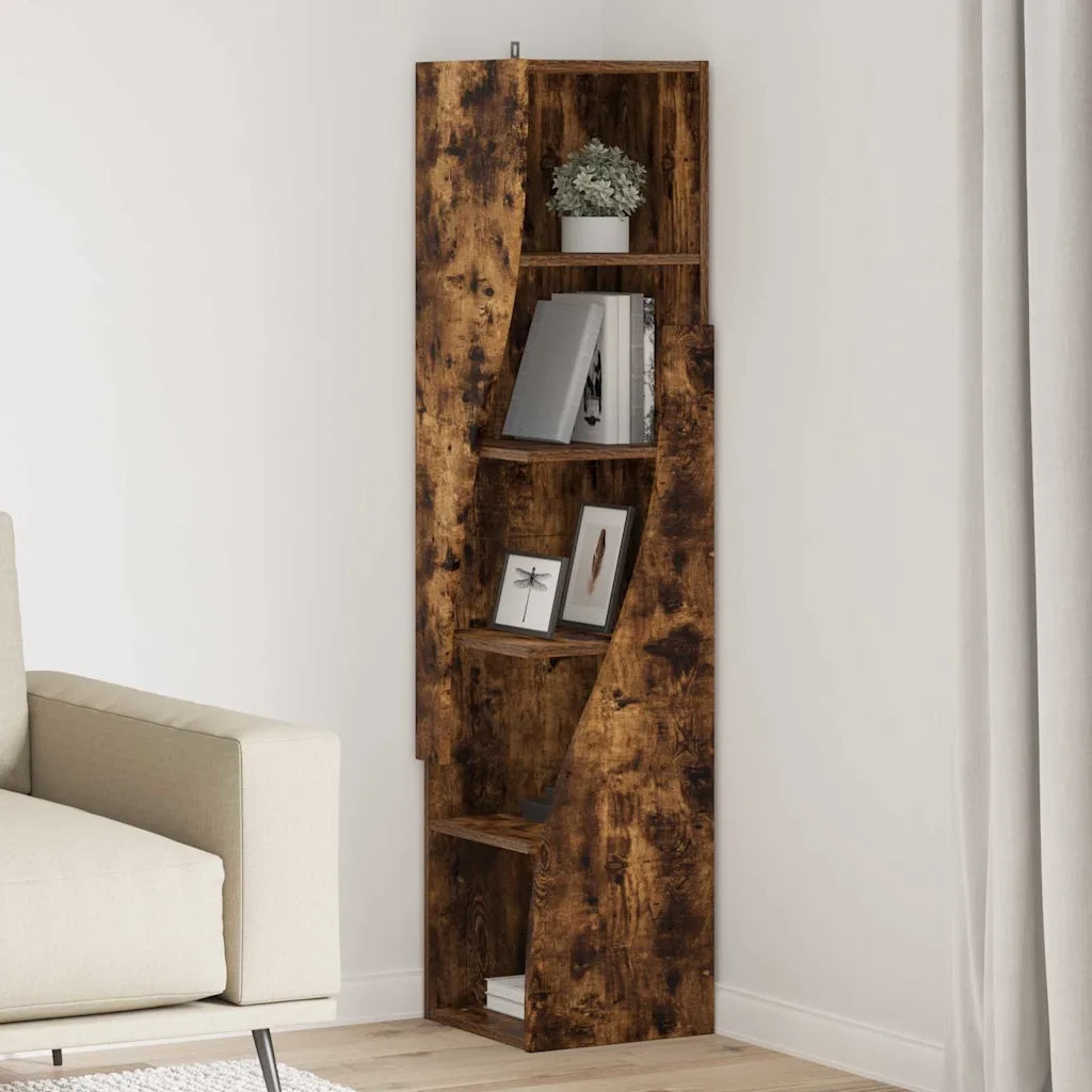 Mobile angolare Rovere fumé 32x32x140cm Legno multistrato 889880