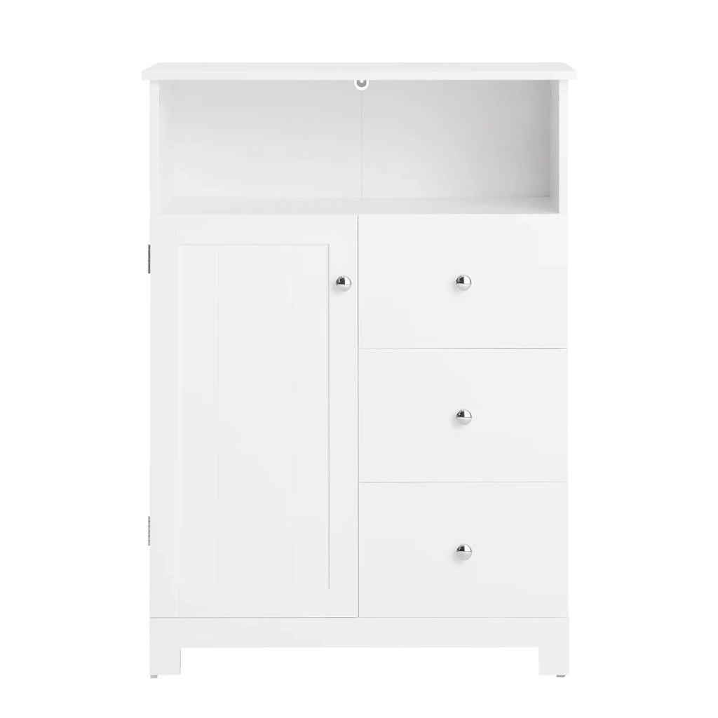 Mobile Bagno Con Tre Cassetti Mobile Contenitore Mobile A Terra Bianco 60x33x86cm BZR107-W SoBuy