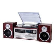 Trevi giradischi stereo dab+ 25w wireless usb sd aux-in cassetta encoding tt 1072 dab legno