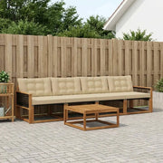 Set di divani da esterno con cuscino 5 pcs Naturale e Beige