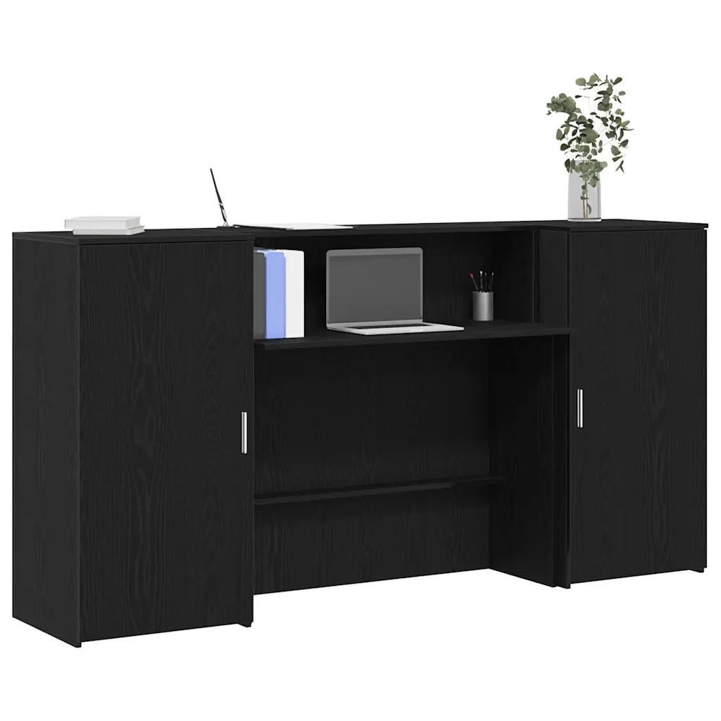Banco Reception Rovere Nero 200x50x103,5 cm Legno Multistrato 3324215