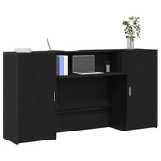 Banco Reception Rovere Nero 200x50x103,5 cm Legno Multistrato 3324215
