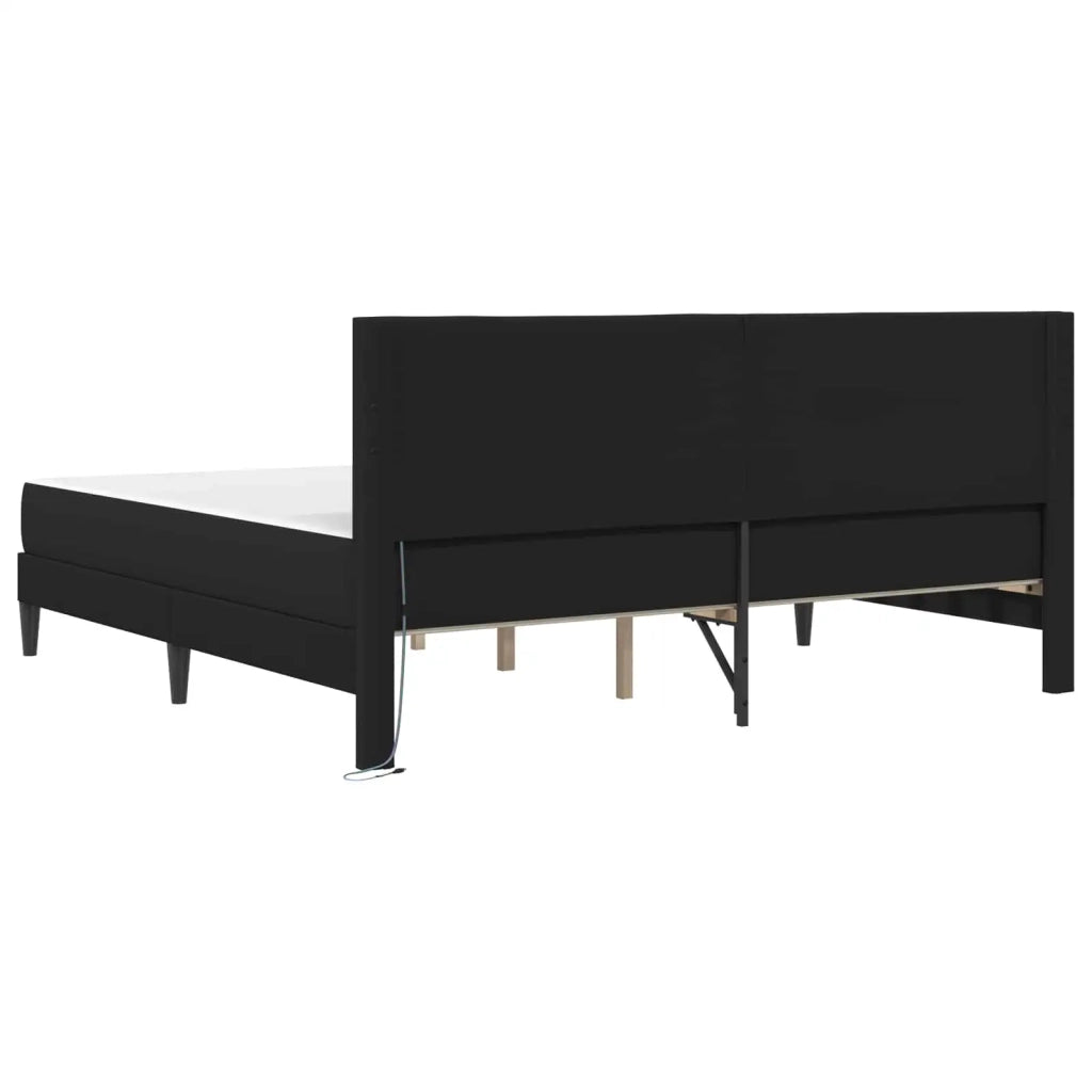 Struttura del letto con testiera Nero 180 x 200 cm Similpelle