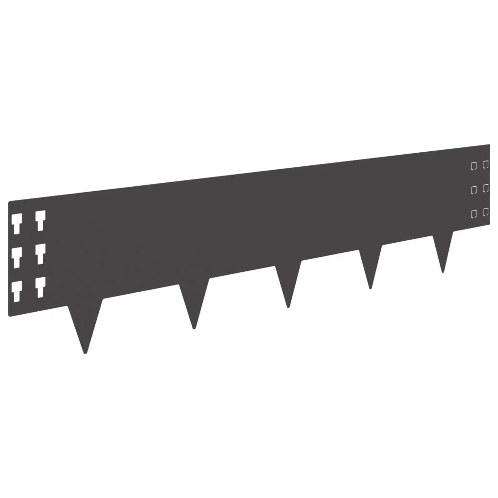 Bordura per Prato 10 pcs 100 x 25 cm Acciaio Nero 8008602