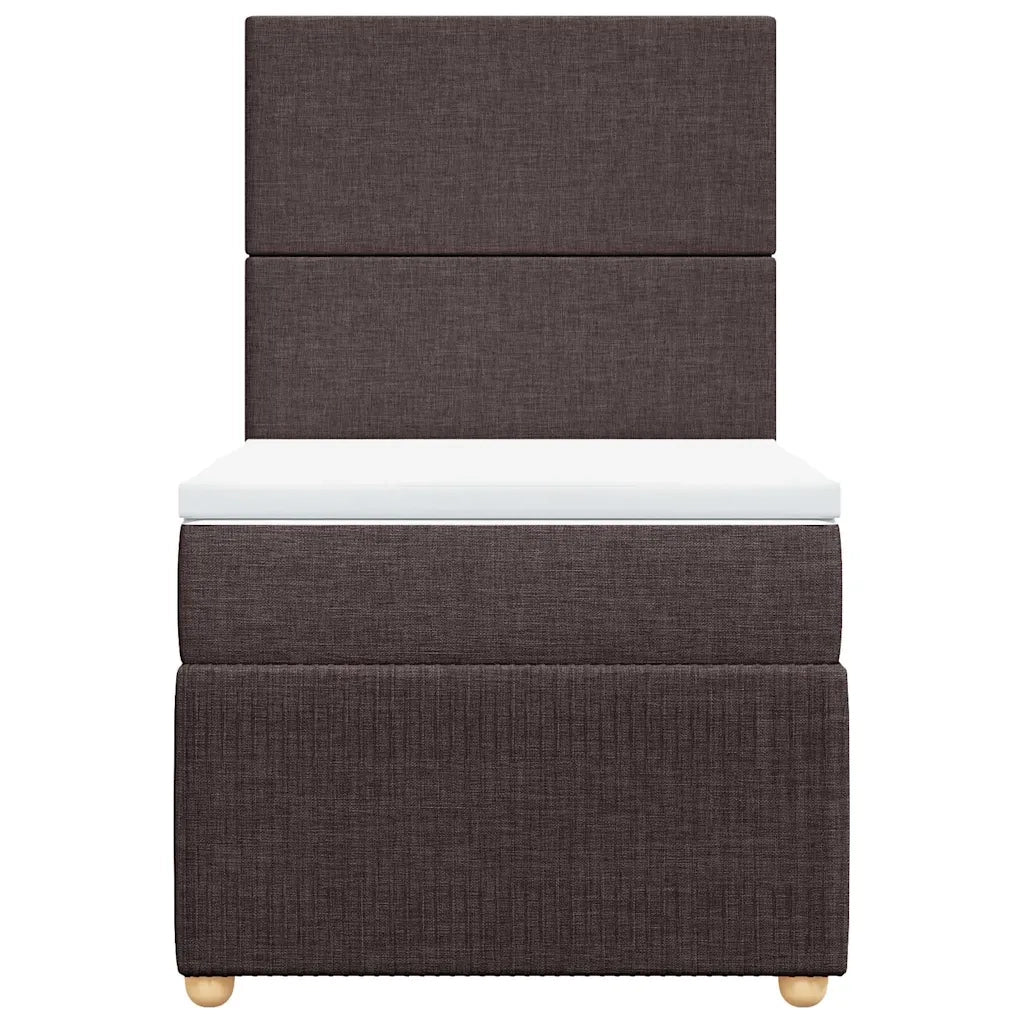 Giroletto a Molle con Materasso Marrone Scuro 100x200cm Tessuto