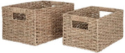 Set di 2 contenitori di stoccaggio a forma di alghe marine - contenitori naturali rettangolari - charme rustico - 20x30x16cm & 24x35x18cm