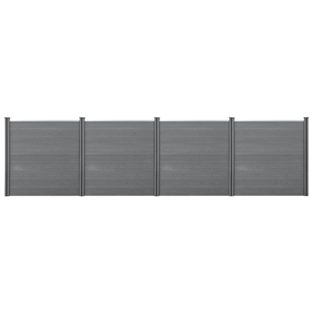 Recinzione frangivento e per la privacy in legno composito (WPC) 183 x 705 cm grigio 03_0001451
