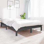 Giroletto-Struttura Letto Grigio 200x200 cm in Legno Massello di Pino