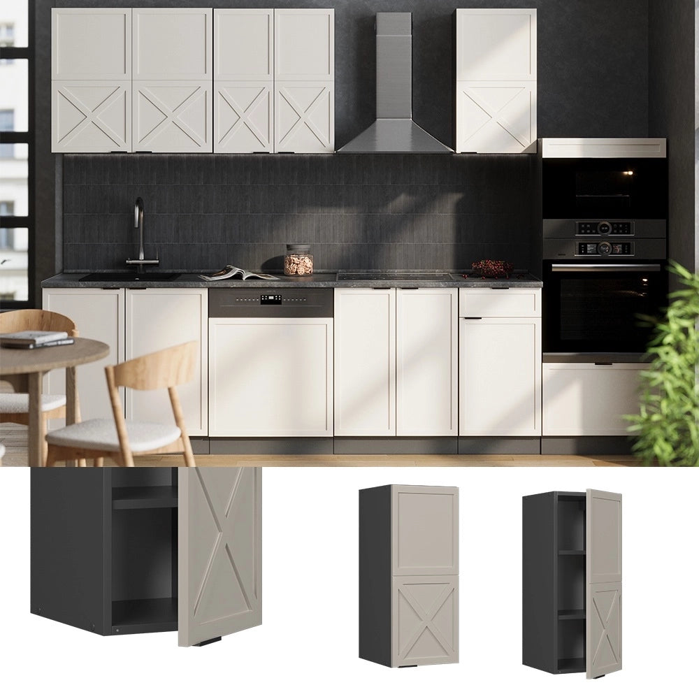 Pensile da cucina Fame-Line GrigioBeige/Antracite 30 cm Vicco