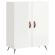 Buffet credenza cassettiera mobiletto mobile contenitore organizer per cucina soggiorno finitura lucida 69,5 x 34 x 90 cm legno ingegnerizzato bianco 02_0030732