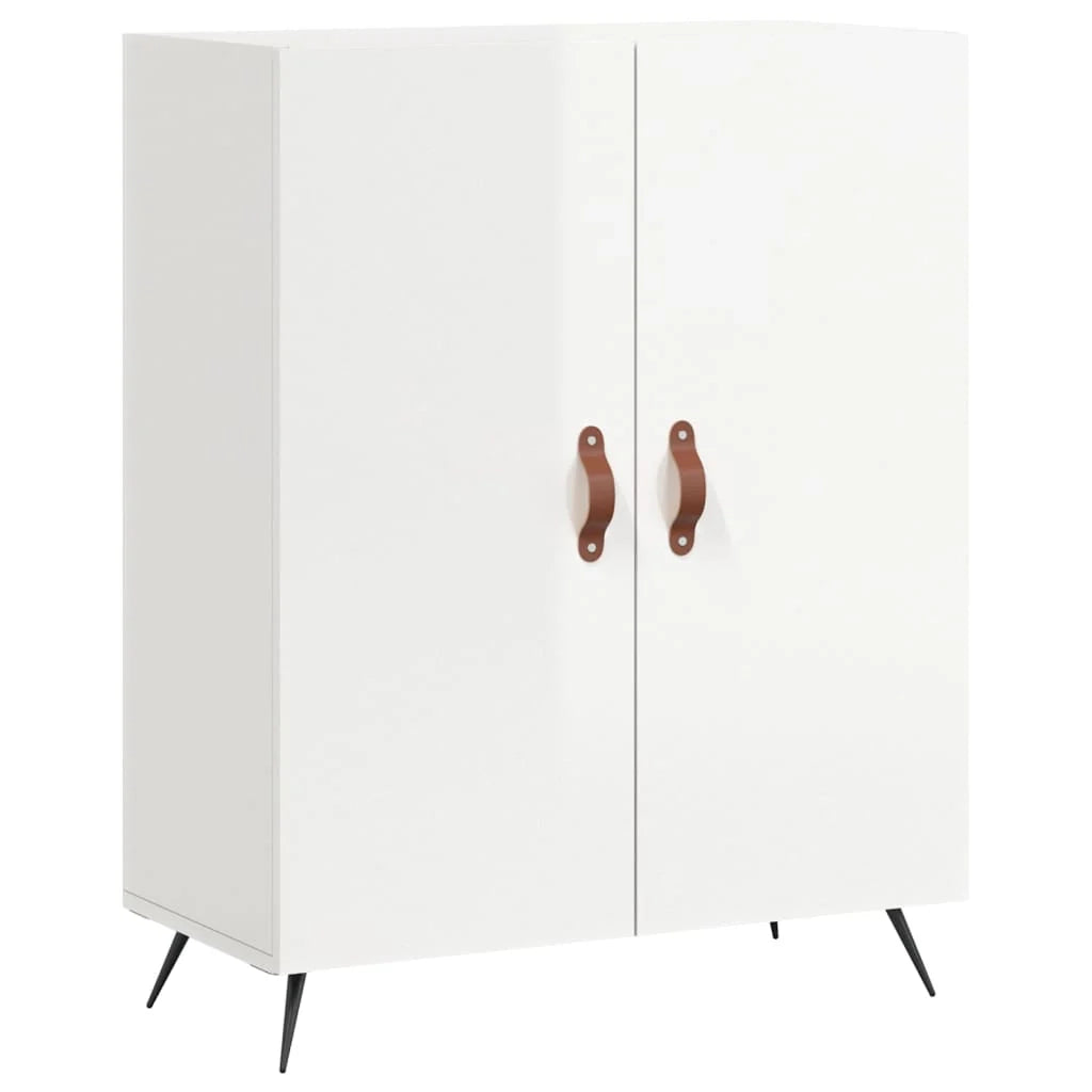 Buffet credenza cassettiera mobiletto mobile contenitore organizer per cucina soggiorno finitura lucida 69,5 x 34 x 90 cm legno ingegnerizzato bianco 02_0030732