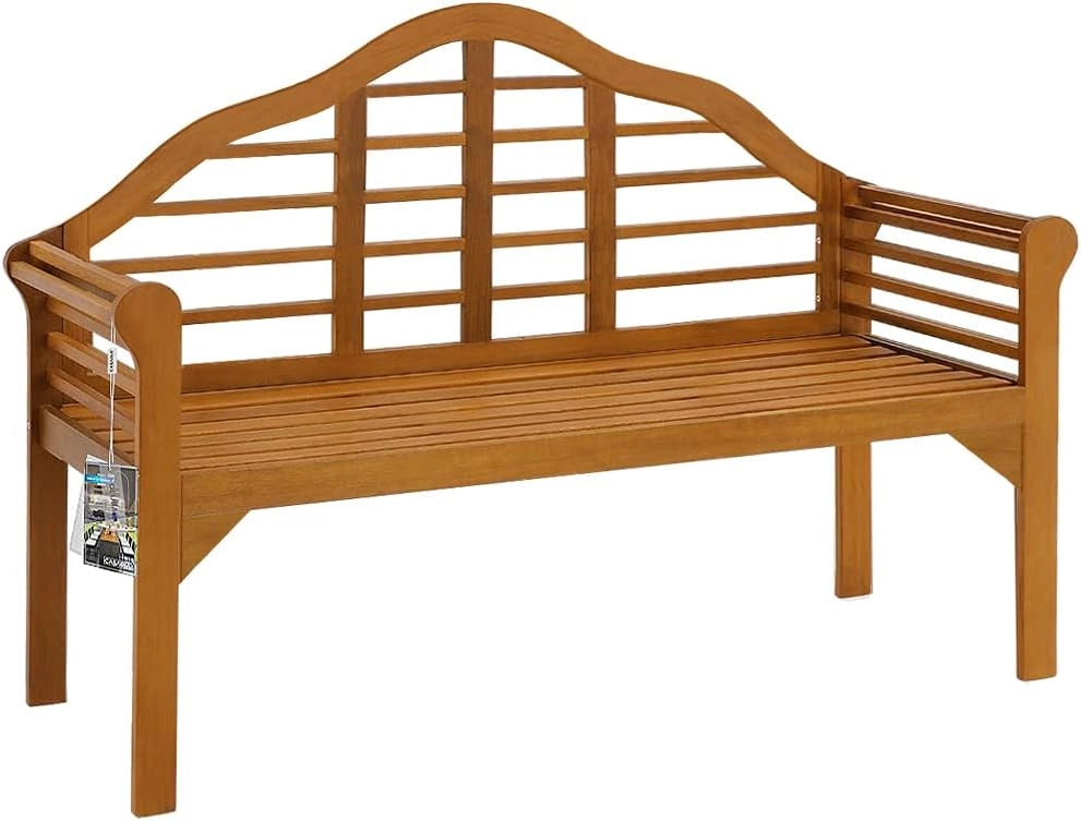 ® Panchina da Giardino Resistente in Legno Eucalipto Certificato FSC® Portata 320 kg 2 posti con Braccioli e Schienale 135x56 cm Panca per Balcone