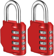 Combinazione a 4 cifre per sporteletti, combinazione per sporteletti, combinazione a 4 cifre per porte di sottoterra, cancelli e garage (2 pezzi, rosso)