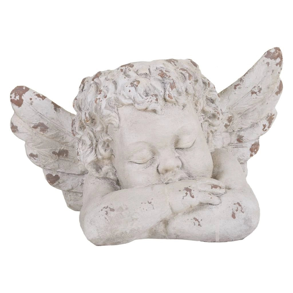 Fioriera angelo in magnesio bianco, 59x36x36h cm