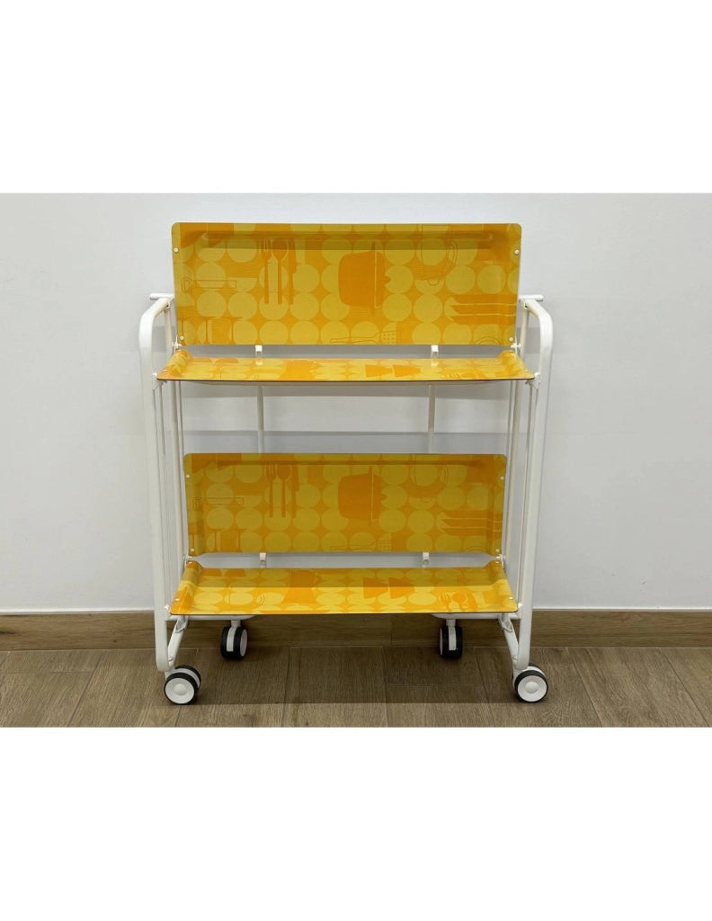 Carrello da cucina pieghevole bianco con ruote BAUHAUS 2 ripiani