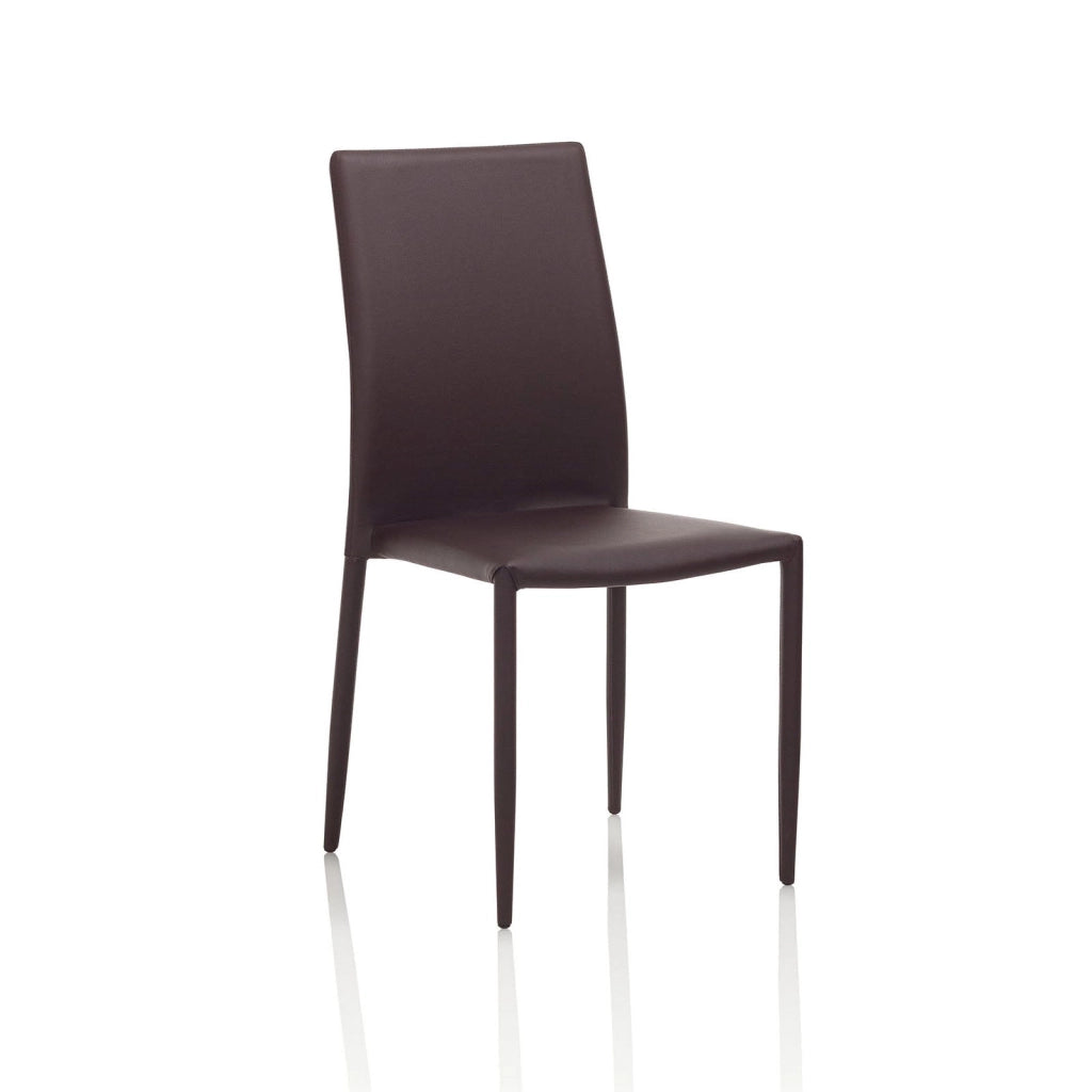 Set 4 Sedie 43,5x46,5x90,5 cm in Similpelle Marrone