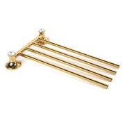 Trade Shop - Porta Asciugamani 4 Aste Supporto Per Bagno Da Muro Casa Dorato Oro Dgo-112 -