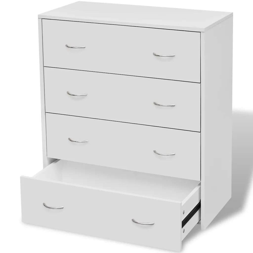 Credenza con 4 Cassetti 60x30,5x71 cm Bianca 242545