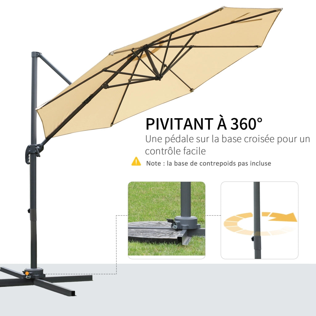 Ombrellone da giardino inclinabile rotante 360¡ã ¨C zephmum ¨C con piede a croce e 8 bracci