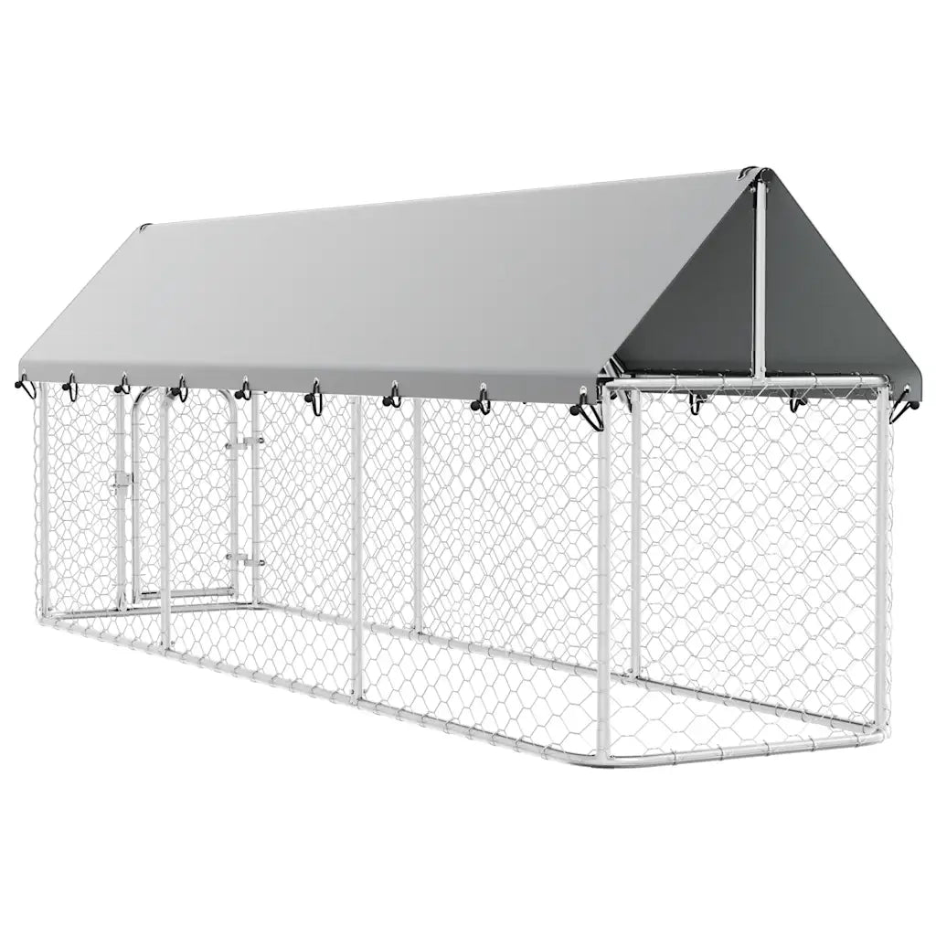 Gabbia per Cani da Esterno con Tetto 400x100x150 cm 171497
